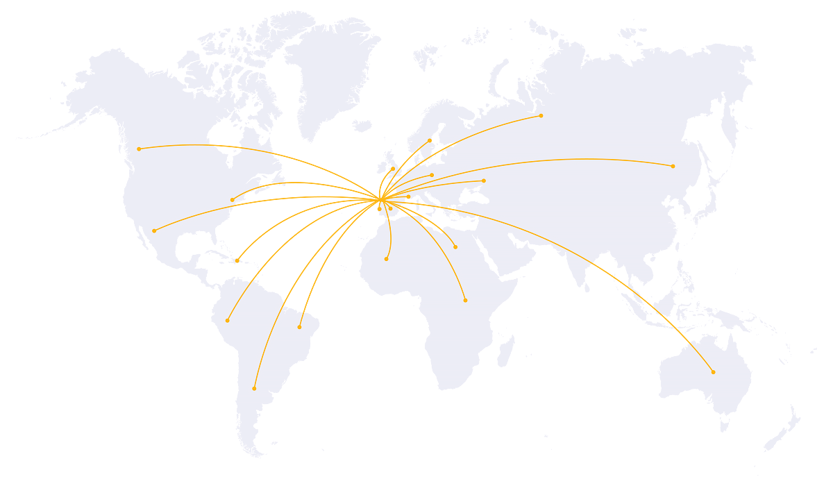 Mapa con rutas de Galiport